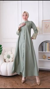 GAMIS BORDIRAN MEWAH TERBARU MADINA ASMA BORDIR BAGIAN TANGAN BAHAN KATUN TOYOBO KUALITAS PREMIUM