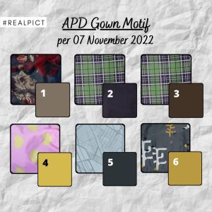 Gown Parasut Medis | APD Motif Perlengkapan Medis | APD Anti Air | Baju Jaga APD Gown Waterproof