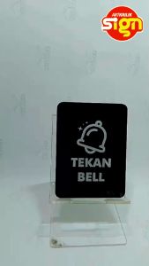 Artkrilik - Sign Papan Marking Tekan Bell - Hitam 6 x 8 cm - Modern Minimalis