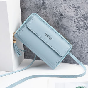 2024 new large-capacity multi-functional solid color one-shoulder bag fashion simple horizontal slung mobile phone bag lady