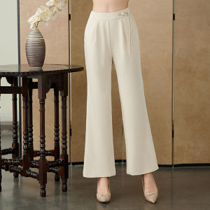 Xiu Guan Tang Miya Long Straight Tube Pants New Chinese Style Versatile Long Cheongsam Match with National Style Straight Leg Trousers