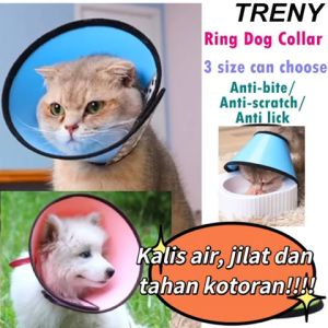 TRENY Pet Cat Dog E-Collar Adjustable Elizabeth Collar Recovery Pet Cone Anti Lick Collar Kon Perlindungan Neck Kucing 猫头套