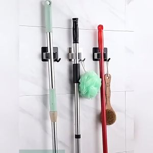 ติดผนัง ที่เก็บของในครัวและห้องน้ำ ที่แขวนไม้ถูพื้น พื้นแบบไม่ต้องเจาะ ที่แขวนไม้ถูพื้นในห้องน้ำ สิ่งประดิษฐ์ที่แข็งแรง