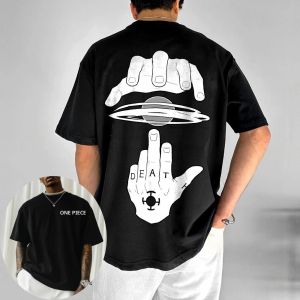 เสื้อยืดวันพีซผู้ชาย ลายอนิเมะญี่ปุ่นคลาสสิก สำหรับฤดูร้อน ฤดูใบไม้ร่วง เสื้อแขนสั้นลำลองสไตล์เรโทร ชุดคู่พ่อแม่ลูก