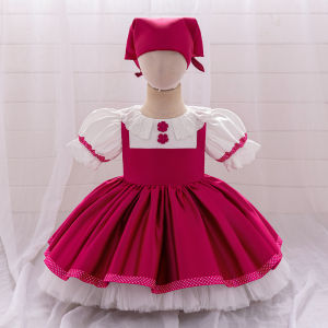 Masha and Bear Maid Costume for Baby Girls Lolita Christmas Costumes 1st Birthday Party Princess Dresss Bow Wedding Kids Clothes