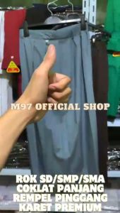 Seragam Sekolah Rok Panjang SMP SMA SMK Model Rempel Lipit Premium Biru Abu Putih Coklat Hitam