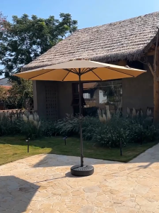 KIMDELIN 2.7M (9FT) Outdoor Patio Umbrella Garden Market Table Umbrella for Backyard Lawn Deck Pool & Garden