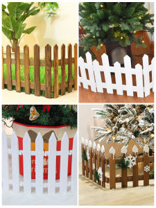 White Wooden Fence Plastic Fence Wooden Fence Interior Decoration Solid Wood Pastoral Fence Corral Christmas Decoration