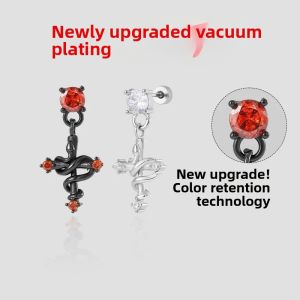 ZHENGZHAO | Black Snake Coiling Cross Titanium Alloy Ear Jewelry