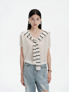 Eastern Light | Striped Summer Ramie Knit Top