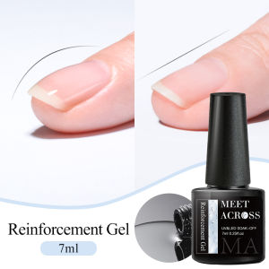 MEET ACROSS 7ml Reinforcement Gel Nail Polish Self-Leveing Long Lasting Transparent Clear Nail Art Varnishes for Nails Design