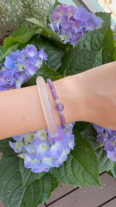 Vòng Tay Handmade Đá Thạch Anh Tím (Amethyst) Mystic Aura Hợp Mệnh Hỏa Thổ - Thu Hút Bình An Và Tăng Cường Sáng Tạo -Bluegems