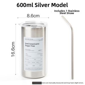 Thermal Insulated Straw Stainless Steel Coffee Cup