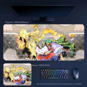 Bandai | Office Computer Desk Mat Comfortable Leather Table Cushion High Definition Cartoon Anime ONE PIECE Luffy Zoro Leather Mouse Pad