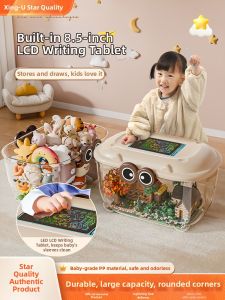 XINGYOU | Storage Box with Drawing Board Transparent Thick Plastic for Toys and Clothes