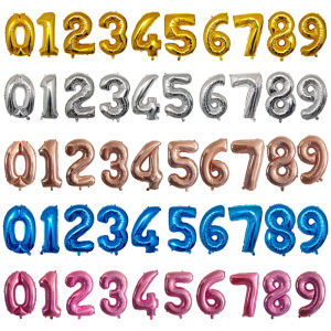 32/40 inch Big Size Rose Gold Sliver digital number Figure Foil balloons kids Adult Birthday Party Decoration Supplies Ballon