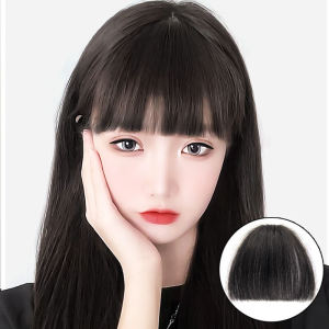 Cartoon Style Airy Fake Bangs Womens Real Hair Natural Seamless Forehead Curtain Popular round Face Shape Changing Hair Accessory