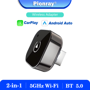 Pionray 2in1 Wireless CarPlay Dongle Wireless Android Auto Adapter Plug & Play For Car With Wired CarPlay/Android Auto