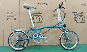 CRANSTON | Adult Ultra-light Portable Retro 9 Speed Disc Brake Bicycle 16 inch