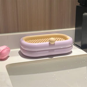 No-Drill Wall-Mounted Soap Dish Drainable Bathroom Accessories Cute Soap Box Cartoony Style Household Personal Care Tool