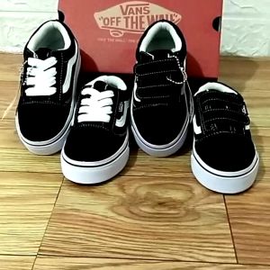 Sepatu Anak Laki Laki Kids Sneakers Anak Sepatu Kets Anak murah terlaris Oldskool Hitam Putih