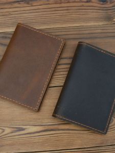 Export Stock Womens Leather Card Holder Men First Layer Cowhide Document Package Driving License Leather Case Tail Goods Crazy Horse Leather