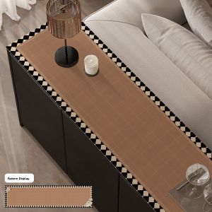 Luxurious TV Cabinet Mat Slip-resistant Long Rectangle PVC Tablecloth Floral Digital Printing Dinner Table Protection Pad Entrance Hall Shoe Cabinet