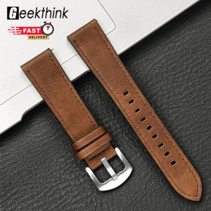 GEEKTHINK Quick Release 20mm 22mm Leather Strap for Samsung Galaxy Watch 7 6 5 4 44MM 40mm Active 2 Gear S3 Strap For Huawei Watch GT4 For Amazfit GTR GTS