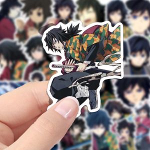 High Definition Waterproof Stickers 24 Pieces Ghost Slayer Anime Water Column Decorative Adhesive Labels for Bullet Journals