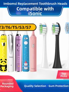 Electric Toothbrush Heads Compatible with iSonic T3/T6/T3S/KT3/T5 Children S3/S7 Soft And Hard Bristles Deep Cleaning