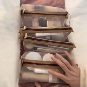 4 in 1 Travel Portable Large Capacity Cosmetic Bag Hanging Makeup Bag Wash Skin Care Organizer Bags