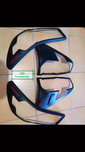 2021 - 2026 Hilux CONQUEST & GRS - Red Logo Garnish Set - Matte Black