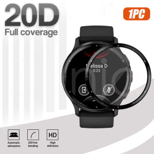 Zenia 1PC 20D HD Replacement Full Screen Curved Edge Full Coverage Protector Film for Garmin Vivoactive 5 Vivoactive5 Smart Sport Watch HD 9H 3D Protective Glass Explosion-proof Anti Scratch Film Accessories