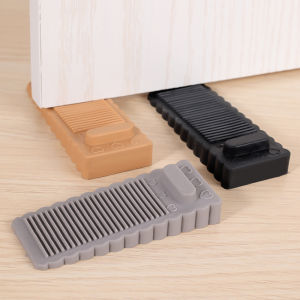 Silicone Door Stopper Reusable Soft Glue Shock Absorbent Block Wedge Doorstops Door Handle Anti-collision Stopper