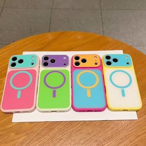 Full Coverage Shockproof Magnetic Phone Case Multicolor Ins Style