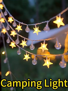 BHQ Lampu Star & Moon Raya Star Moon Fairy Lights LED Curtain String Lights Waterproof String Lights
