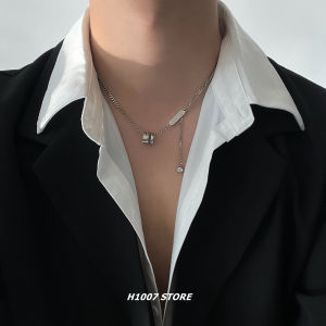 Trendy Letter Ins Necklace for Women Slim Waist Mens Sweater Chain Fresh out Titanium Steel Couple Necklaces with Pendant