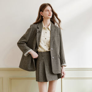 XIANGYING | Minimalist Elegant Casual Womens Wool Blazer Autumn/Winter