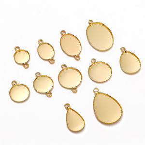 1ชิ้น/ถุง14K ชุบทองทองเหลืองคุณภาพสูงทองแดงสไตล์หล่นชุดฐานฟัน Cabochon สำหรับการทำเครื่องประดับสร้อยคอ DIY