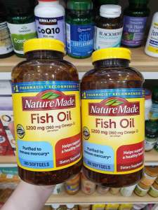 [ Mẫu Mới ] Viên Uống Dầu Cá Nature Made Fish Oil 1200 mg Omega 3 360mg 300 Viên Của Mỹ - Date 04/2027