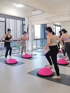 58CM Balance Trainer Ball Half Bosu Ball Core Workout Fitness Equipment With Resistance Bands