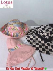 Lotus] Mũ Đội 2 Mặt hoạ tiết bàn cờ Checkered đẹp độc đáo/ Nón Vải Vành Lớn Chống Nắng/ Mũ Kẻ Sọc Caro/ Nón Nữ Gấp Gọn tiện dụng/ Mũ Đi Biển Du Lịch