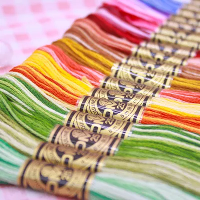 Colorful Gradient DMC Cross Stitch Embroidery Thread Cotton Thread Cross Stitching Tools Home Fabric Sewing DIY Materials