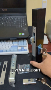 Sliding Door Hook Lock | Aluminum Glass Door Lockset | Both Side Key / Thumbturn Lock | Hookbolt for Sliding Doors