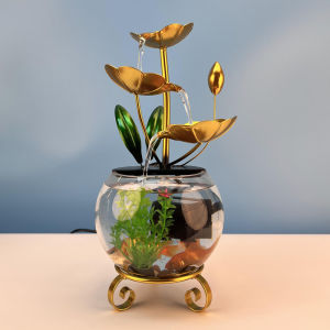 Mini Desktop Small Aquarium Fish Tank Desktop Fountain Relaxing Decoration Good Product for Gifts USB Interface