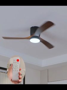 Elegant Solid Wood Ceiling Fan with LED Light & Remote Control 36-52 Inch 3-Speed Motorized with Timing & Reverse Features