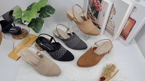 SANDAL WANITA SLIP ON MULES TERBARU COD BAYAR DITEMPAT SEPATU WANITA FLATSHOES HAK 3CM NAURA SHOES Y-08