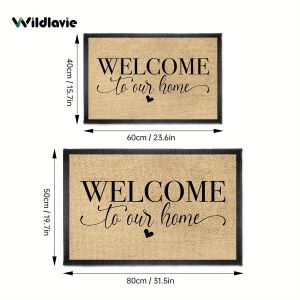 VIKAMA Welcome Entrance Door Mat Non-slip Kitchen Floor Mat Indoor and Outdoor Area Rug Home Decoration
