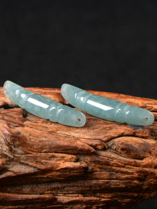 Natural A-grade Blue Water Jade Bamboo Knot Bracelet DIY Handmade Beading Woven Lotus Stem Jade Bracelet Loose Beads