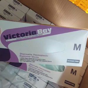 Hộp 100 găng tay cao su TPE Victoria Bay bao tay siêu dai dùng 1 lần làm bếp nấu ăn vệ sinh